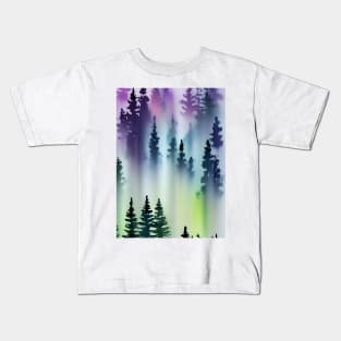 Pine Tree watercolor landscape 2 Kids T-Shirt